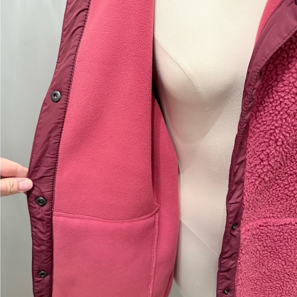 Magenta Sherpa Jacket- Womens 1x Land End - Picture 4 of 5